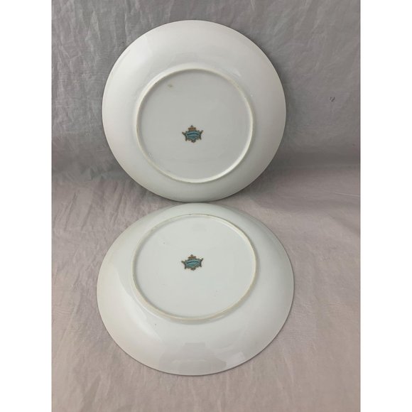 Yamaka China Pair of Salad Plates - Occupied Japan - Pattern B2594 - 7 5/8" - Picture 7 of 9